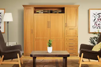 Aran wood veneer wall bed detail