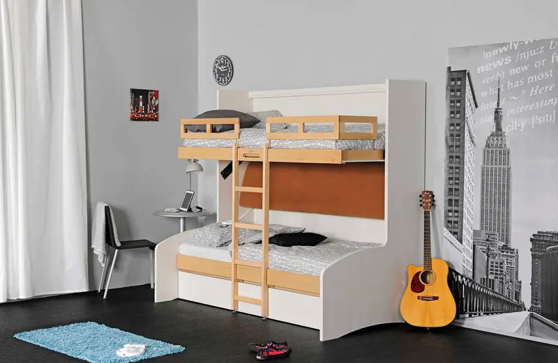 Both bunk wall beds open