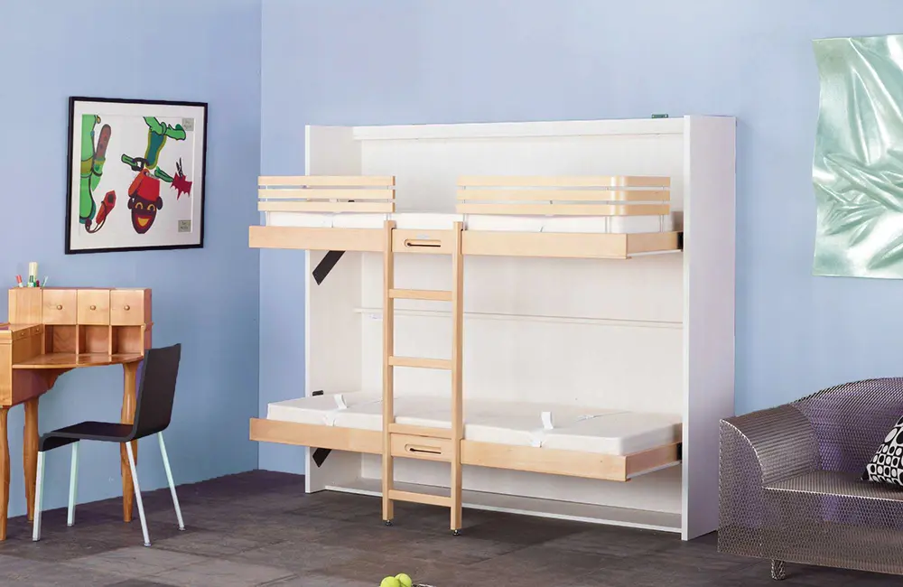 Premium bunk wall bed closed