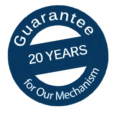 Wallbeds 20-year mechanism guarantee badge